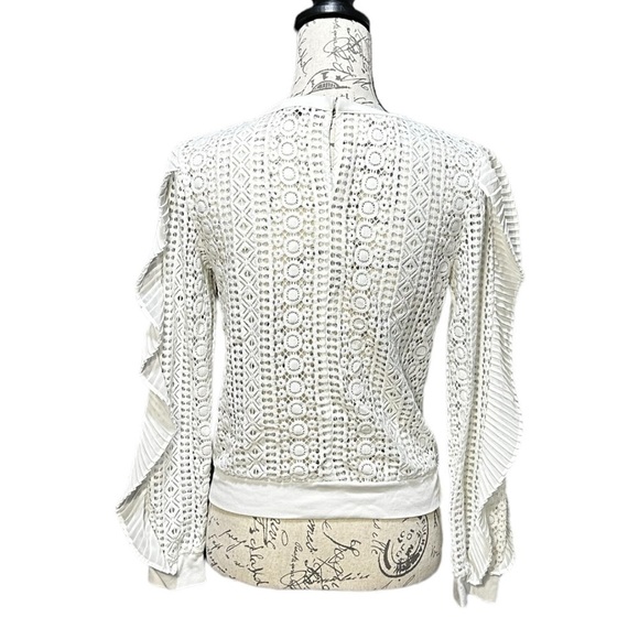 Express Long Sleeve Ruffle and Lace Blouse Size Small - Picture 2 of 5